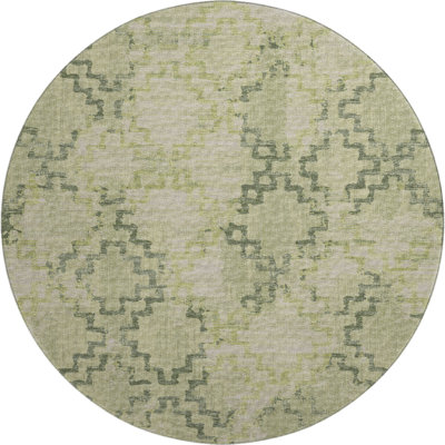 Premium Machine Washable Taquoia AMF121 Green Rug