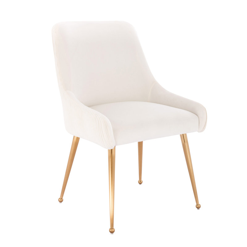 Chaise d'appoint en velours Seepa, Beige