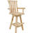 Bruce Square Slat Back Rustic Log Cabin Style Bar Stool, Unfinished-126402282-126402261