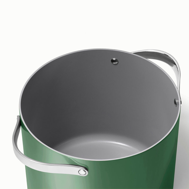 Caraway Nonstick Ceramic Petite Cooker W/ Lid, Sage, 12 quarts