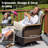 5 Pieces Outdoor Wicker Swivel Chair Set With Olefin Cushions, 39.57'' W Coffee Table, Side Table-901216359