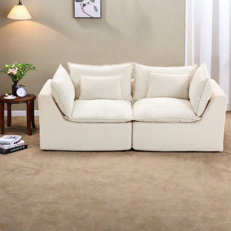 Velvet Modular Sofas For Home, Spacious Living Room Furniture