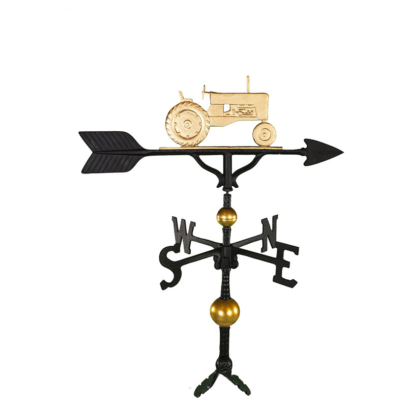 Deluxe Tractor Weathervane, Gold