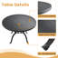 5-Piece 47.24-inch Round Table Cast Aluminum Outdoor Dining Set with Blue Cushions