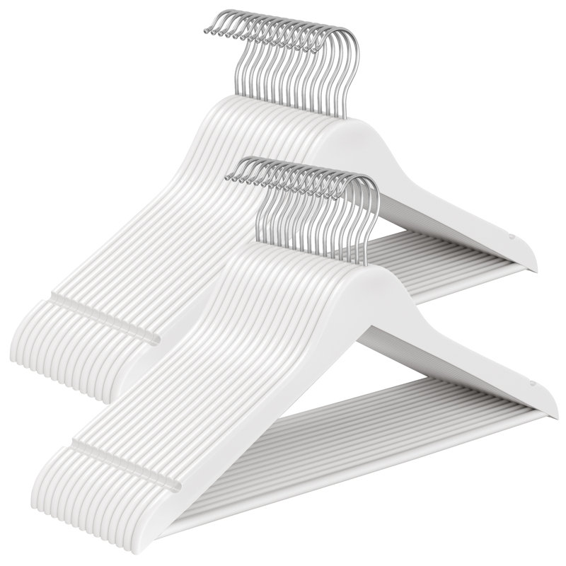 Solid Wood Non-Slip Standard Hanger for Suit/Coat, Cloud White