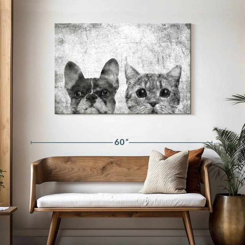 Brampt animaux de compagnie noir et blanc, H 30 po x l 45 po