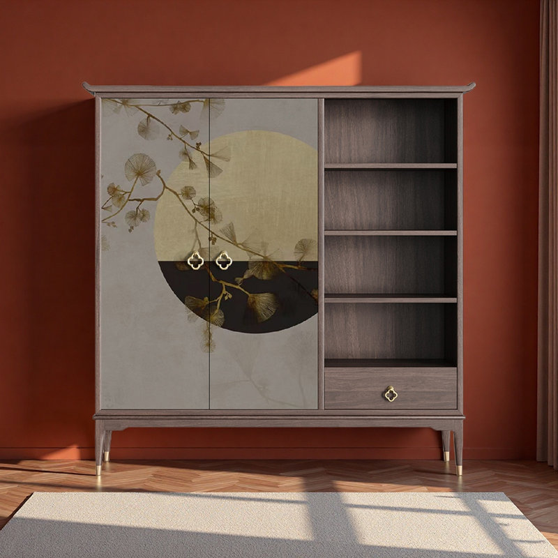 Buffet de luxe rétro de style chinois, Noyer