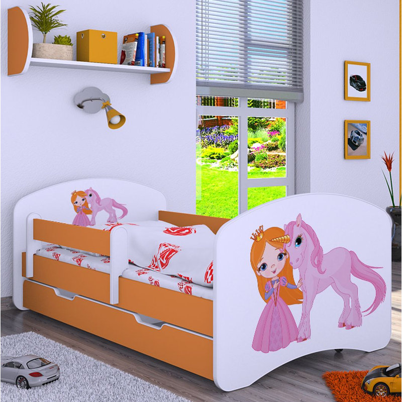 Moraal Cabin Bed Themed Beds with Storage Included, Orange