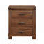 Table de chevet rustique en bois massif à 3 tiroirs Rustic