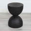 Table d'appoint en bois de manguier noire, compacte et polyvalente avec finition craquelée rétro brûlée pour le salon et la chambre à coucher