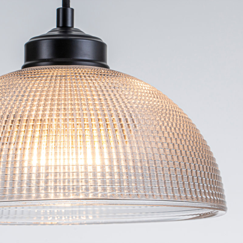 Luminaire suspendu en verre 1 lumière, H 6,5 po x l 9,84 po x P 9,84 po