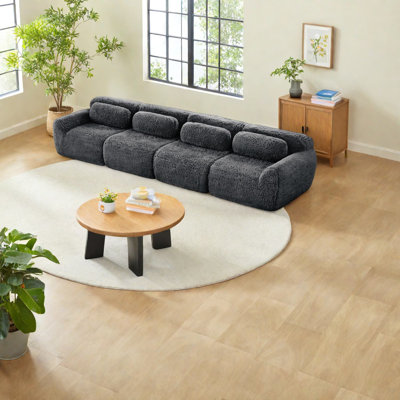 Ergonomic Modular Sofas In Plush Fabric For Home Comfort