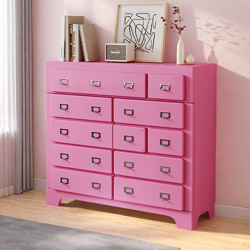 Buffet moderne 2 tiroirs 2 portes, Rose