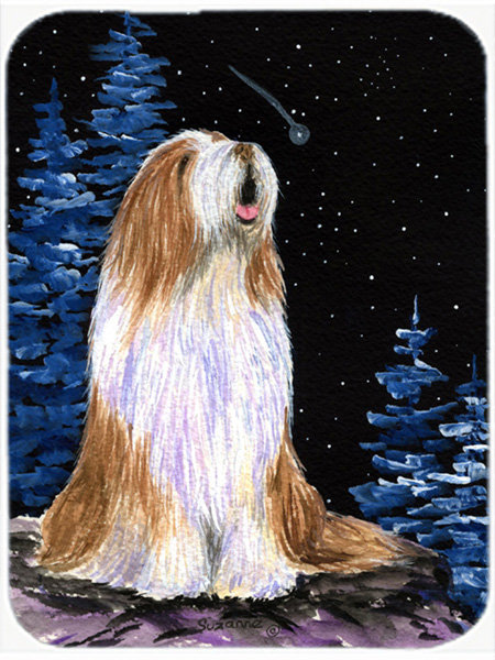 Planche à découper en verre rouge baril en forme de Collie barbus®