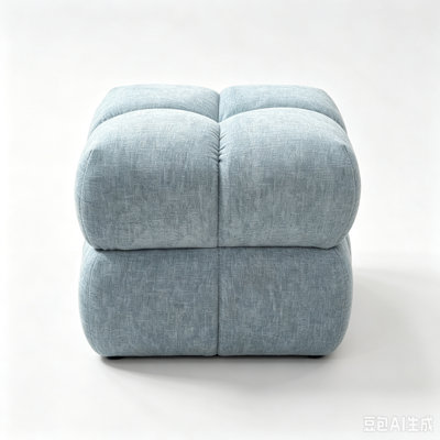 Repose-pieds rond 19,7 po en chenille avec repose-pieds, sans assemblage requis, pour le salon, la chambre à coucher et la chambre de bébé