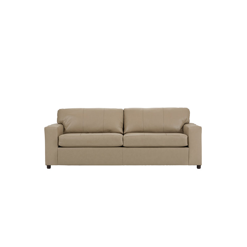 Ilmo 85" Genuine Leather Bently Sofa, Bently Biscotta
