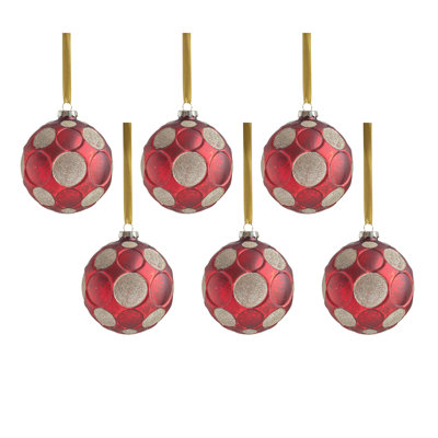 Ensemble de 6 boules en verre givré mat Serenity