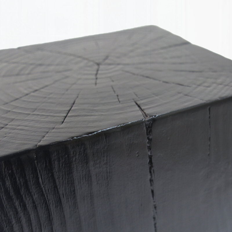 Wood-Look Square-Column MGO End Table, 33.75" H x 14.5" W x 14.5" D, Black