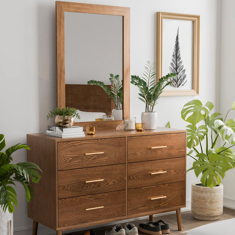 Miroir moderne Mid-Century l 27,4 po