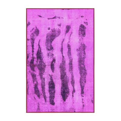 Tapis abstrait rose / mauve fabriqué à la machine