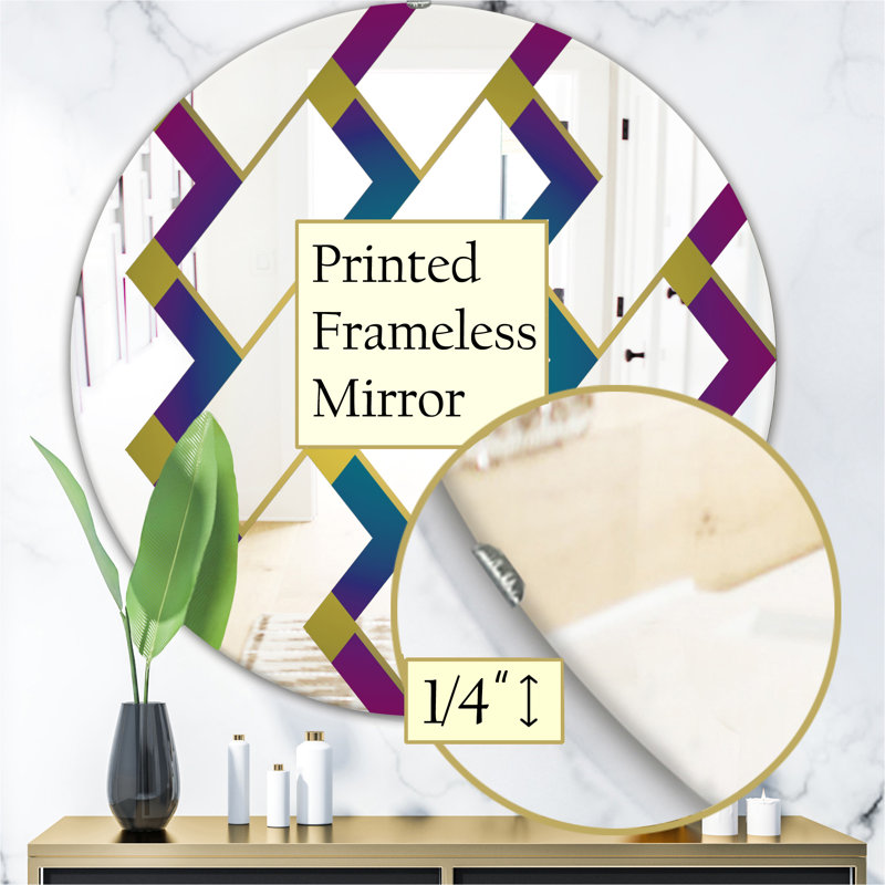 Miroir d'appoint Mid-Century, H 23,6 po x l 23,6 po