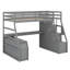 Lit mezzanine avec tiroirs, tablettes et bureau-482852492