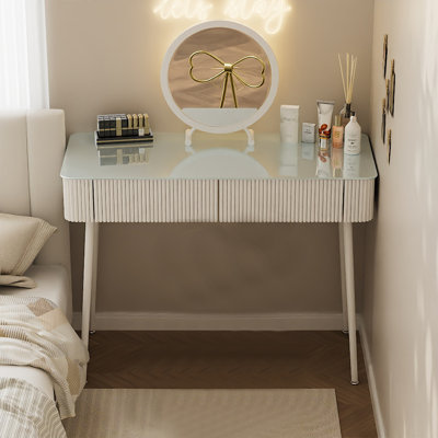 1pc, Simple Modern Dressing Table, Glass Desk, Dressing Table