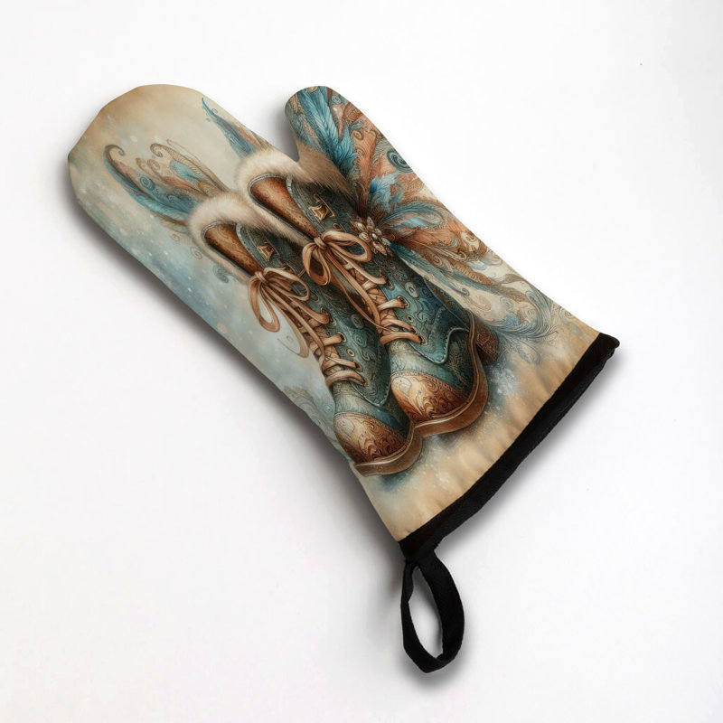 Enchanted Blues Oven Mitt Cotton Twill