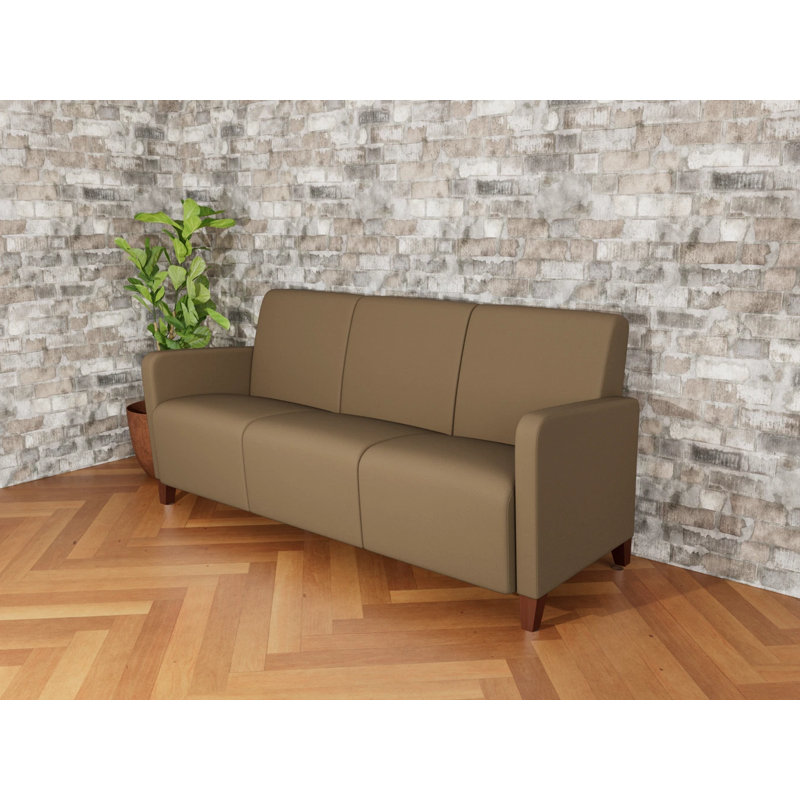 Fauteuil de réception 3 places Ravenna, Bois de noyer, Patriot Plus taupe