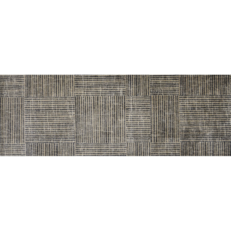 Tapis de sol lavable 2 pi x 4 pi Modern Geo Lines In Squares, Tapis de couloir 2 pi 4 po x 6 pi 3 po