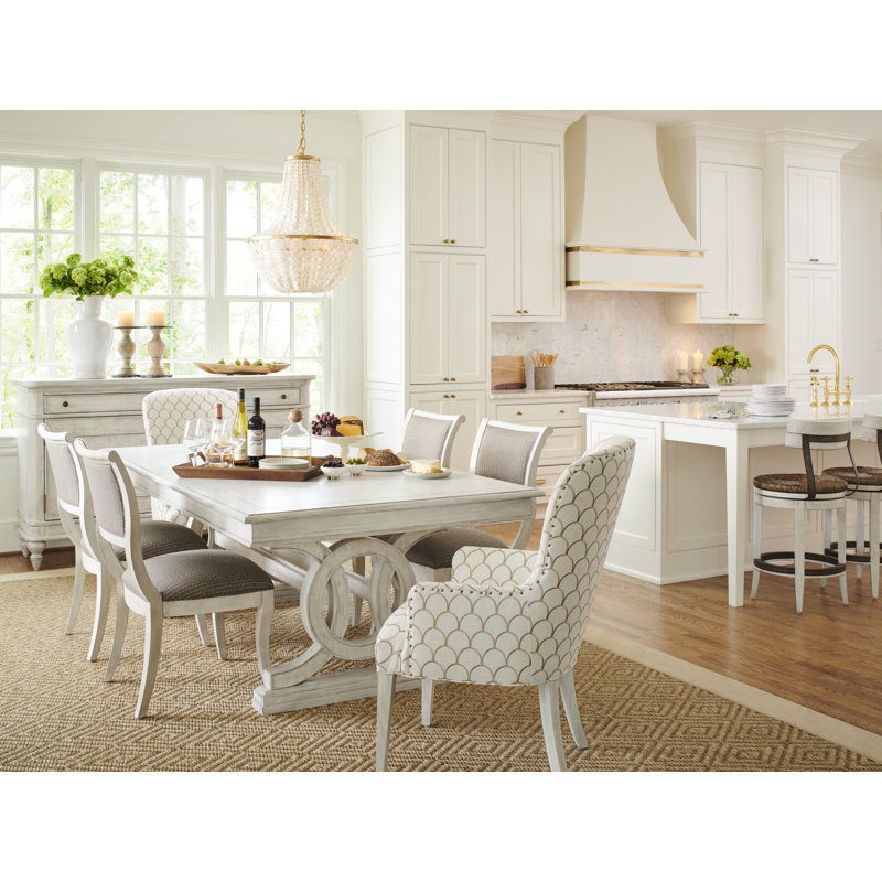 Baxter 24'' White Contemporary Upholstered Arm Chair with Wood Accents