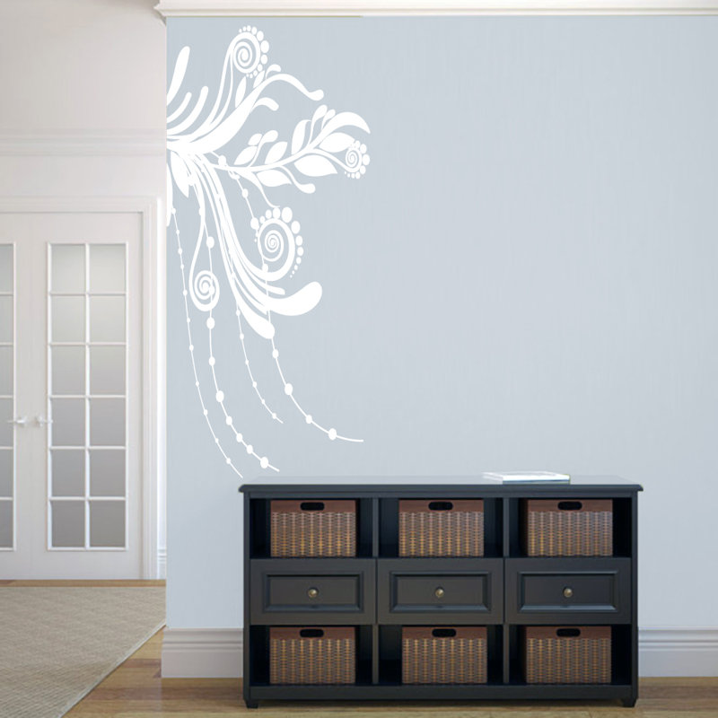 Décalcomanie murale en coin, blanc