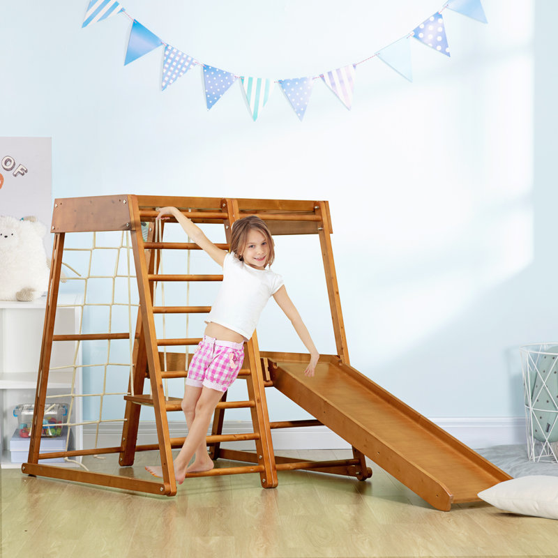 Aire de jeu pour enfants Qabo 6-en-1 avec glissade pour enfants de 3 à 10 ans