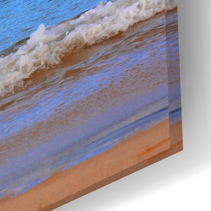 «Beach Sunset» par Mark Ashkenazi, art en verre acrylique, H 16 po x l 24 po x P 0,2 po
