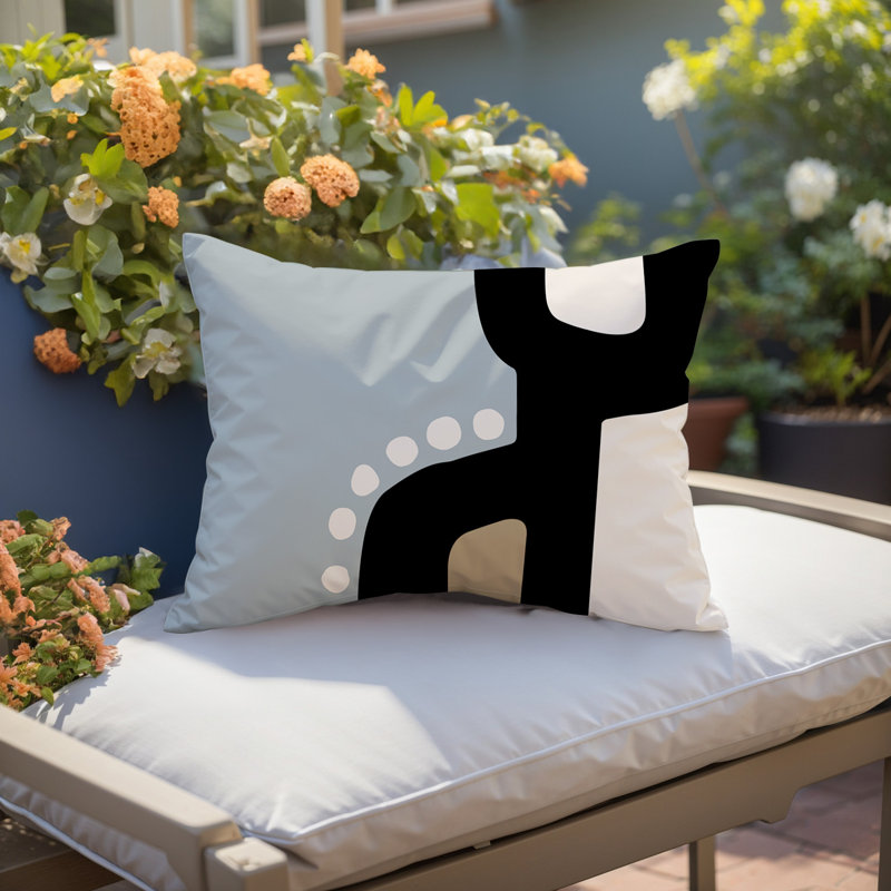 Coussin lombaire réversible intérieur / extérieur Sofi Minimalist, H 18 po x l 25 po, Gris