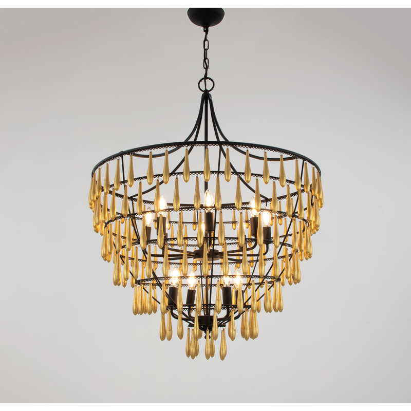 Ana Chandelier, Gold/Black