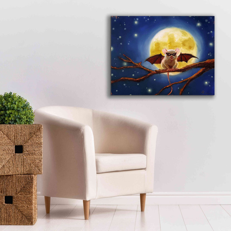 «Fledemaus» par Lucia Heffernan, art mural sur toile, H 26 po x l 34 po x P 1,5 po