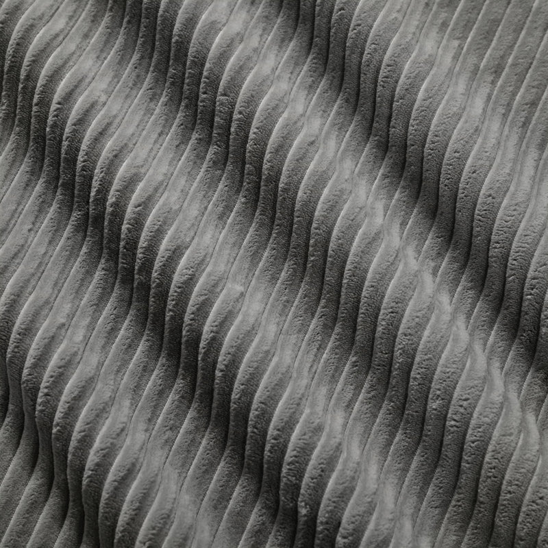 Canapé d'angle avec coussins en velours côtelé, Gris
