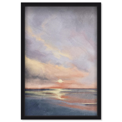 Oliver Gal Sunset Reflection Coastal Landscape - Luxury Shadowbox Framed Wall Art