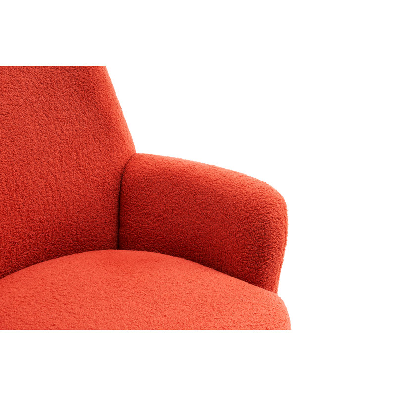 Fauteuil pivotant à 360 degrés - Velours orange pour chambre à coucher