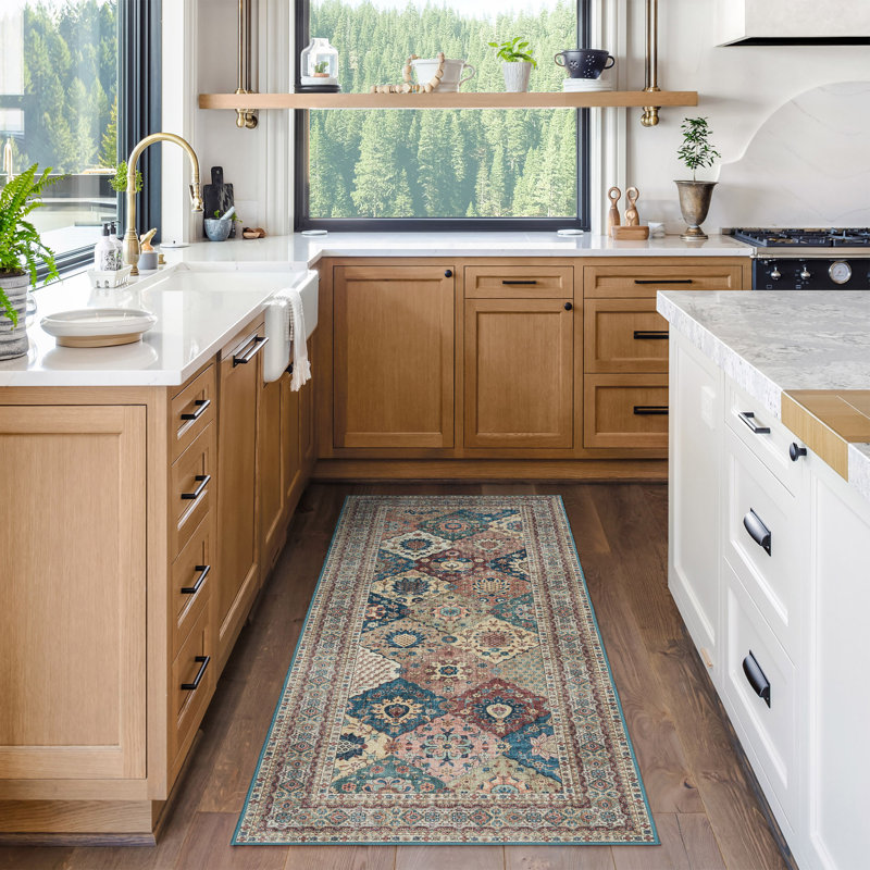 Cinzia Multicolor Synthetic Oriental Washable Area Rug 9x13