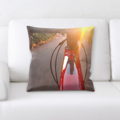 Close up of Handle Bars Cycling Throw Pillow