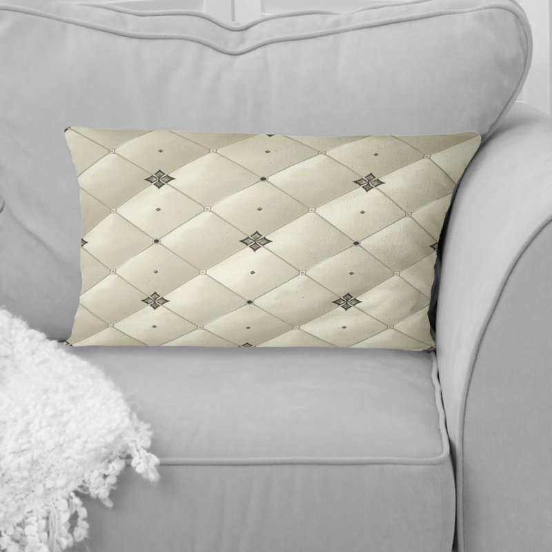 Coussin moderne ivoire blanc à chevrons modernes Bliss I