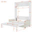 Lit escamotable double pleine grandeur avec coussin, blanc