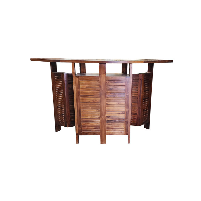 Table de bar pliante en teck MGP l 62 po x P 26 po x H 41 po