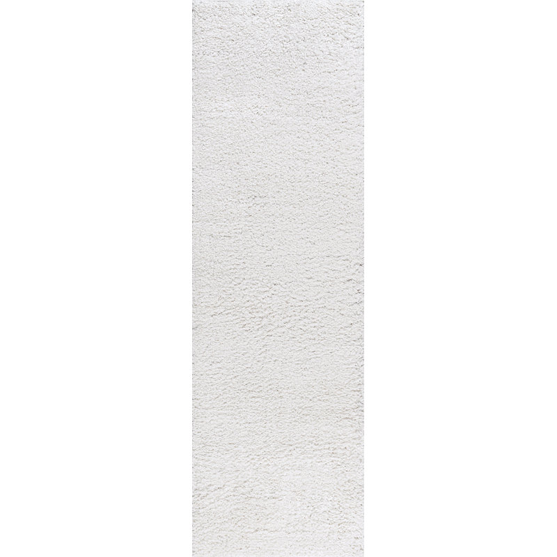 Asyana Esmee Shag White Rug, Runner 2'3" x 7'3"