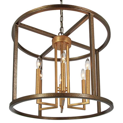 West Palm 6 - Light Lantern Drum Chandelier