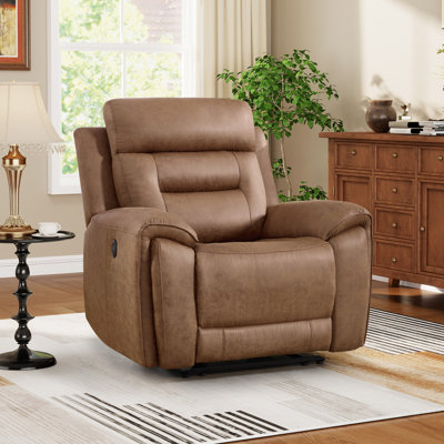 40.9" Wide Modern Faux Leather Electric Standard Recliner With USB & Type-C Ports