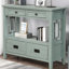 Console de 36 po. Bleu rétro, pin massif. Table de rangement avec 4 tiroirs et 1 tablette pour le salon. Bois de pin, bleu. Pour le couloir