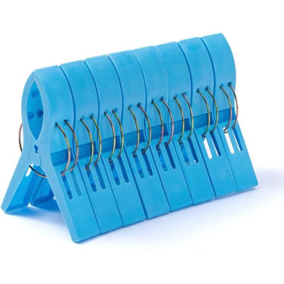 8-Pack Large Blue Beach Towel Clips, Strong Grip Windproof Chair Clips for Pool, Cruise, Travel & Outdoor Use